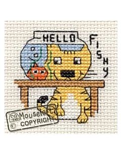 Mouseloft borduurpakket poes speelt kiekeboe 009-602 telpatroon