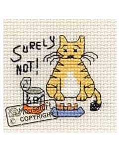 Mouseloft borduurpakket poes vraagt: ander eten graag 009-701 telpatroon