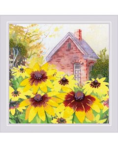 Riolis borduurpakket 'rudbeckia in the garden' 0096PT voorbedrukt