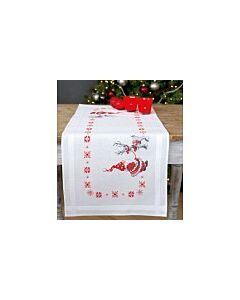 Vervaco borduurpakket tafelkleed Kerstkabouters pn-0150617 voorbedrukt 40x100cm