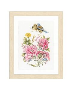 Borduurpakket vinken met rozen van lanarte pn-0154655 aida van marjolein bastin