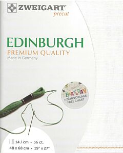 Linnen borduurstof Edinburgh 35counts kl.100 wit  afm. 48x68cm Zweigart