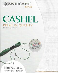 Zweigart linnen borduurstof Cashel 28counts/11,2 draden per cm kl. 100 wit