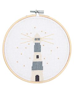 Rico Design borduurpakket vuurtoren incl. ring met telpatroon