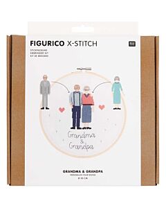Borduurpakket oma en opa van rico Design 100109 incl borduurring