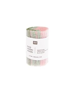 Rico design hooki hooki knoopgaren 6.5cm 100334 (roze/groen)