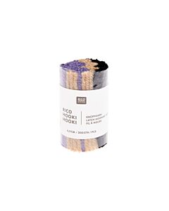Rico design hooki hooki knoopgaren 6.5cm 100336 (zwart/beige/paars) 