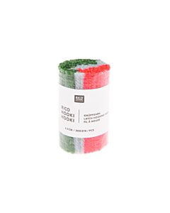 Rico design hooki hooki knoopgaren 6.5cm 100342 (lichtblauw/donkergroen/roze)