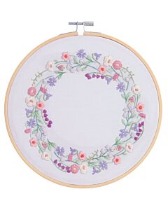 Rico Design borduurpakket bloemenkrans 100526 voorbedrukt incl. borduurring