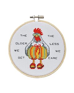 Permin borduurpakket Kip - the older we get, the less we care 13-2405