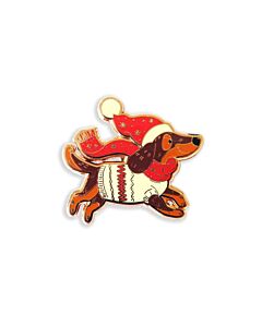 Letistitch Needle Minder teckel met trui en sjaal