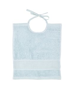 Rico Design licht blauw baby slabbetje met aida rand 145029