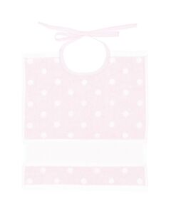 Rico Design baby slabbetje roze met stippen 145033 met aida rand