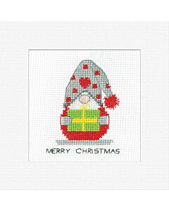 Heritage Crafts borduurpakket kerstkaart 'Gonk Card - Christmas Lantern' 1711A telpatroon 