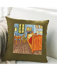 Borduurpakket kussen Dutch Masters Van Gogh de slaapkamer met telpatroon simy's studio