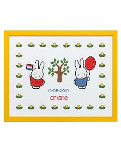 Borduurpakket nijntje pluis van dick bruna  Nijntje boom: geboortetegel Ariane