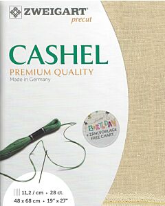 Zweigart linnen borduurstof Cashel 28counts/11,2 draden per cm kl.233 Antique Ivory