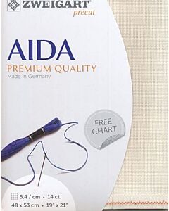 Borduurstof aida 14ct/5.4 kruisje van Zweigart kl.ecru