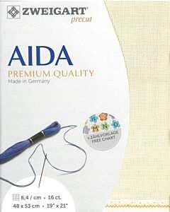 Zweigart borduurstof aida 16ct/ 6.4 kruisje ecru 264 afm. 48x53cm