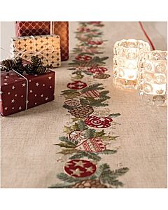 Voorbedrukte loper kerst versiering van Rico om te borduren 40x150cm 31204.54.18