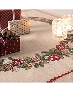 Rico Design Voorbedrukt tafelkleed kerstversiering 31204.54.21 borduren 90x90cm