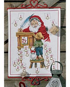 Permin borduurpakket adventskalender kerstman om te borduren 34-8267