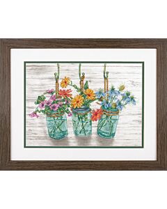 Borduurpakket bloemen in potjes  borduren van Dimensions  70-35378