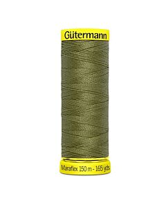 Gütermann Maraflex kleur 432 legergroen is een elastisch naaigaren