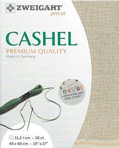 Zweigart linnen borduurstof Cashel 28counts/11,2 draden per cm kl. 52 Naturel