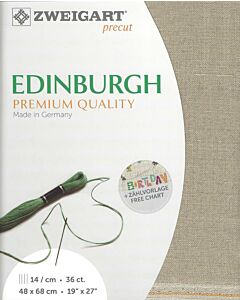 Linnen borduurstof Edinburgh 35counts kl.53 jute  afm. 48x68cm Zweigart