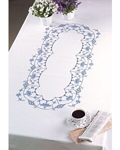 Voorbedrukt tafelkleed blauw van Permin 58-6655R