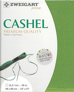 Zweigart linnen borduurstof Cashel 28counts/11,2 draden per cm kl.6130 gras groen