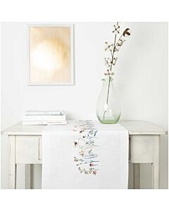 Rico Design tafellopertje bloemen 67470.52.18 voorbedrukt borduren in platsteek
