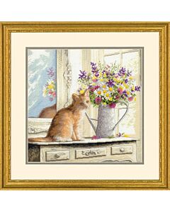 Dimensions borduurpakket poes in het raam 70-35359 borduren