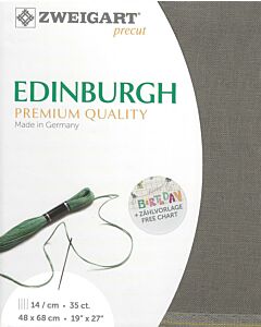Linnen borduurstof Edinburgh 35counts kl.7025 bruin afm. 48x68cm Zweigart