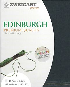 Linnen borduurstof Edinburgh 35counts kl.7026 houtskool grijs  afm. 48x68cm Zweigart