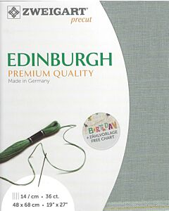 Linnen borduurstof Edinburgh 35counts kl.7094 Smokey Blue  afm. 48x68cm Zweigart