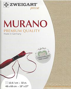 Borduurstof Murano 32counts/12.6 draadjes per cm zand kleur met glitter 7211 van Zweigart