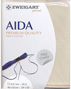 Zweigart borduurstof aida 14ct / 5.4 kruisje kleur ecru 770 afm. 48x53cm