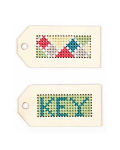 Rico Design borduurpakket houten sleutelhangers 2 st. 79511.52.00 telpatroon