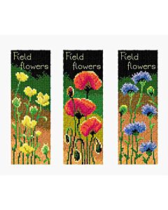 Orchidea borduurpakket wilde bloemen boekenleggers 3st. 8705 telpatroon