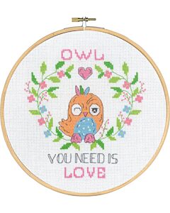 Permin borduurpakket Owl you need.. 92-3366 telpatroon incl. borduurring