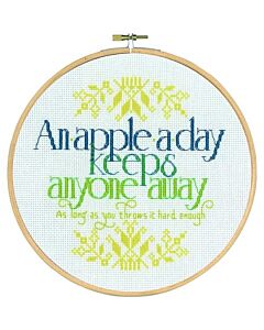 Borduurpakket an Apple a day - een appel per dag van Permin  92-9718 incl borduurring