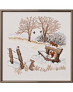 Borduurpakket eekhoorn in de winter  van Permin  92-2130