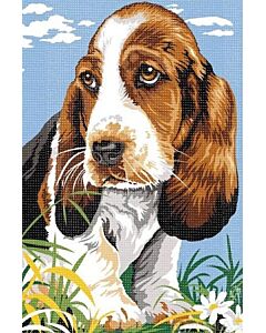 Voorbedrukt stramien/canvas Basset van Seg de Paris 928.343 om te borduren