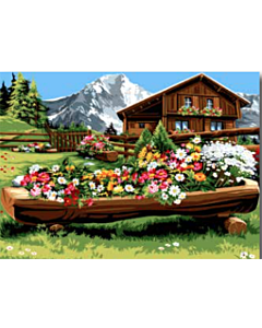 Voorbedrukt stramien/canvas de behuizing van het chalet van Seg de Paris 929.602 om te borduren