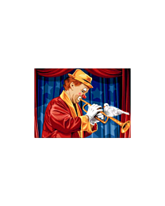 de clown met duif van Seg de Paris 929.615 om te borduren