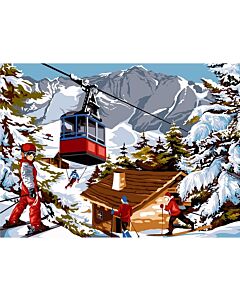 Voorbedrukt stramien/canvas Skilift van Seg de Paris