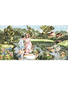 Voorbedrukt stramien / canvas romantiek om te borduren seg de paris 932.104