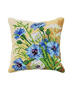 Orchidea borduurkussenpakket korenbloemen 99118 voorbedrukt (kussenrug en opvulkussen apart verkrijgbaar)